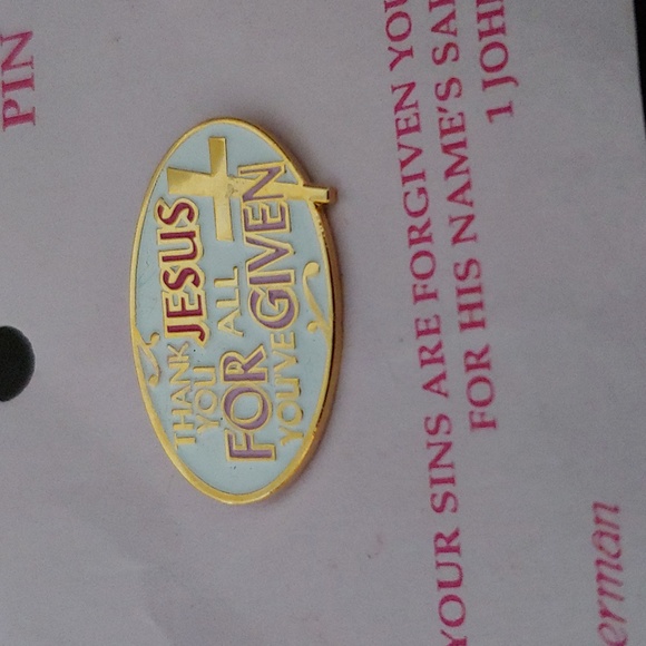 Two Lapel Pins with USA Flag and Religious Quote - Picture 4 of 5